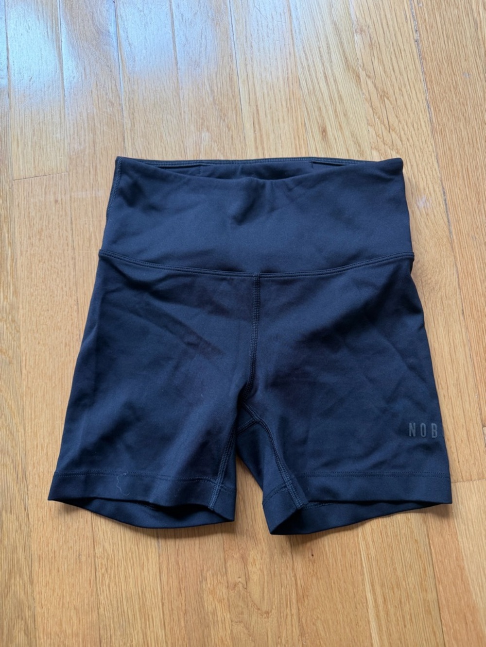 NOBULL High-Waist Black sleek 4” Women's Performance Shorts in XS